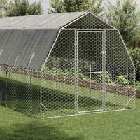 Chicken Run with Roof 2.5x12x2.25 m Galvanised Steel