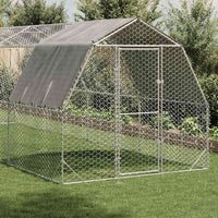Chicken Run with Roof 2.5x8x2.25 m Galvanised Steel
