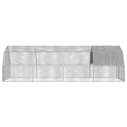 Chicken Run with Roof 2.5x8x2.25 m Galvanised Steel