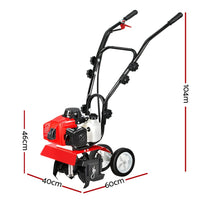 88CC Tiller Garden Cultivator Rototiller 4 Blades Soil Plower Rotary Hoe Tools Kings Warehouse 