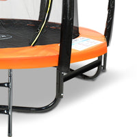 8ft Outdoor Orange Trampoline For Kids And Children Suited For Fitness Exercise Gymnastics With Safety Enclosure Basketball Hoop Set Sports & Fitness Kings Warehouse 