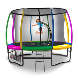 8ft Outdoor Rainbow Trampoline For Kids And Children Suited For Fitness Exercise Gymnastics With Safety Enclosure Kings Warehouse 