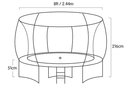 8ft Outdoor Rainbow Trampoline For Kids And Children Suited For Fitness Exercise Gymnastics With Safety Enclosure Kings Warehouse 
