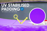 8ft Outdoor Trampoline Kids Children With Safety Enclosure Mat Pad Net Ladder Basketball Hoop Set - Purple Sports & Fitness Kings Warehouse 