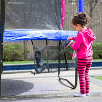 8ft Outdoor Trampoline Kids Children With Safety Enclosure Mat Pad Net Ladder Basketball Hoop Set - Rainbow Sports & Fitness Kings Warehouse 