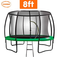 8ft Trampoline Free Ladder Spring Mat Net Safety Pad Cover Round Enclosure Green Kings Warehouse 