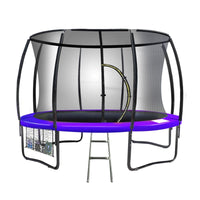 8ft Trampoline Free Ladder Spring Mat Net Safety Pad Cover Round Enclosure Purple Kings Warehouse 
