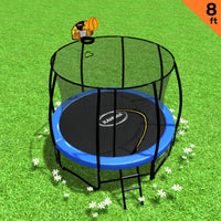 8ft Trampoline Safety Net Spring Pad Cover Mat Ladder Free Basketball Set Kings Warehouse 