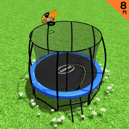 8ft Trampoline Safety Net Spring Pad Cover Mat Ladder Free Basketball Set Kings Warehouse 