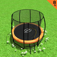 8ft Trampoline With Spring Mat Pad Net Outdoor - Orange Kings Warehouse 