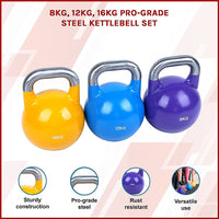 8KG, 12KG, 16KG Pro-Grade Steel KettleBell Set Sports & Fitness Kings Warehouse 
