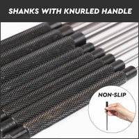 8Pc Heavy Duty Long Pin Punch Set 2.4 to 10mm Drift Roll Nail Steel Flat End New Tools Kings Warehouse 