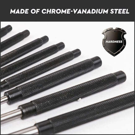 8Pc Heavy Duty Long Pin Punch Set 2.4 to 10mm Drift Roll Nail Steel Flat End New Tools Kings Warehouse 
