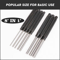 8Pc Heavy Duty Long Pin Punch Set 2.4 to 10mm Drift Roll Nail Steel Flat End New Tools Kings Warehouse 