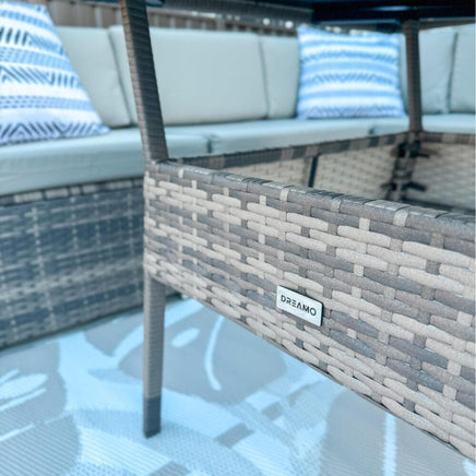 8PC Outdoor Dining Set Wicker Table &amp; Chairs-Grey Furniture Kings Warehouse 