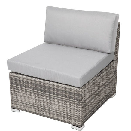 8PC Outdoor Dining Set Wicker Table &amp; Chairs-Grey Furniture Kings Warehouse 