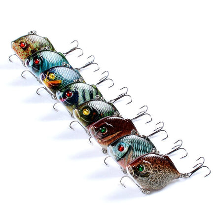 8x Popper Poppers 4.5cm Fishing Lure Lures Surface Tackle Fresh Saltwater Kings Warehouse 