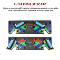 9 in 1 Push Up Board Yoga Bands Fitness Workout Train Gym Exercise Pushup Stand Sports & Fitness Kings Warehouse 