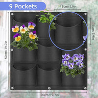 9 Pockets Wall Hanging Planter Planting Grow Bag Vertical Garden Vegetable Flower Black Kings Warehouse 