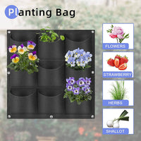 9 Pockets Wall Hanging Planter Planting Grow Bag Vertical Garden Vegetable Flower Black Kings Warehouse 
