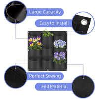9 Pockets Wall Hanging Planter Planting Grow Bag Vertical Garden Vegetable Flower Black Kings Warehouse 