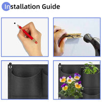 9 Pockets Wall Hanging Planter Planting Grow Bag Vertical Garden Vegetable Flower Black Kings Warehouse 