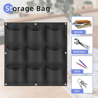 9 Pockets Wall Hanging Planter Planting Grow Bag Vertical Garden Vegetable Flower Black Kings Warehouse 