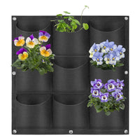 9 Pockets Wall Hanging Planter Planting Grow Bag Vertical Garden Vegetable Flower Black Kings Warehouse 