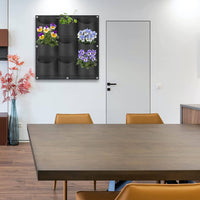 9 Pockets Wall Hanging Planter Planting Grow Bag Vertical Garden Vegetable Flower Black Kings Warehouse 