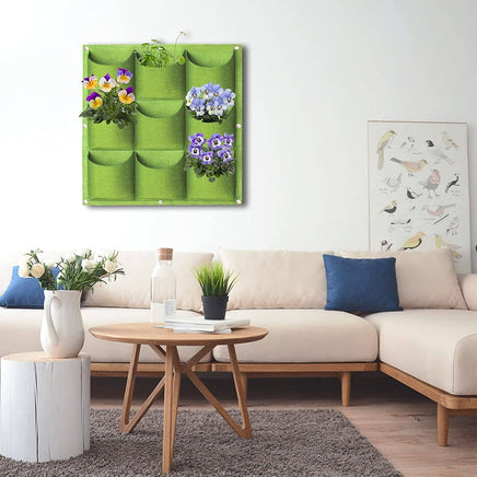 9 Pockets Wall Hanging Planter Planting Grow Bag Vertical Garden Vegetable Flower Green Kings Warehouse 