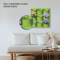 9 Pockets Wall Hanging Planter Planting Grow Bag Vertical Garden Vegetable Flower Green Kings Warehouse 
