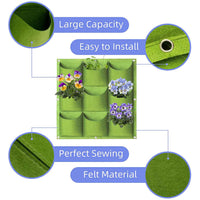 9 Pockets Wall Hanging Planter Planting Grow Bag Vertical Garden Vegetable Flower Green Kings Warehouse 