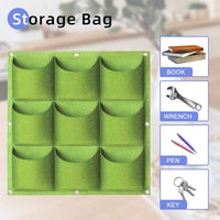 9 Pockets Wall Hanging Planter Planting Grow Bag Vertical Garden Vegetable Flower Green Kings Warehouse 