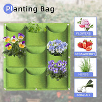 9 Pockets Wall Hanging Planter Planting Grow Bag Vertical Garden Vegetable Flower Green Kings Warehouse 