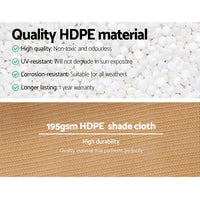 90% Shade Cloth 3.66x10m Shadecloth Sail Heavy Duty Beige End of Season Clearance Kings Warehouse 