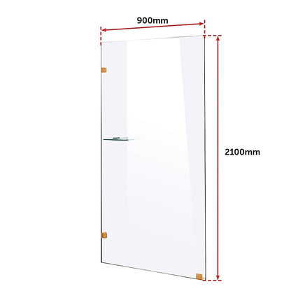 900 x 2100mm Frameless 10mm Safety Glass Shower Screen Furniture Kings Warehouse 