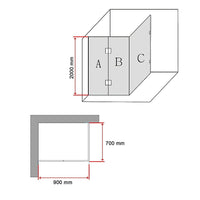 900 x 700mm Frameless 10mm Glass Shower Screen By Della Francesca Kings Warehouse 