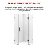 900 x 900mm Frameless 10mm Glass Shower Screen By Della Francesca Furniture Kings Warehouse 