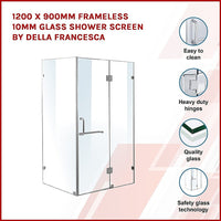 900 x 900mm Frameless 10mm Glass Shower Screen By Della Francesca Furniture Kings Warehouse 