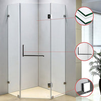 900 x 900mm Frameless 10mm Glass Shower Screen By Della Francesca Furniture Kings Warehouse 