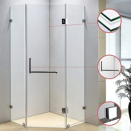 900 x 900mm Frameless 10mm Glass Shower Screen By Della Francesca Furniture Kings Warehouse 