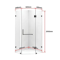 900 x 900mm Frameless 10mm Glass Shower Screen By Della Francesca Furniture Kings Warehouse 
