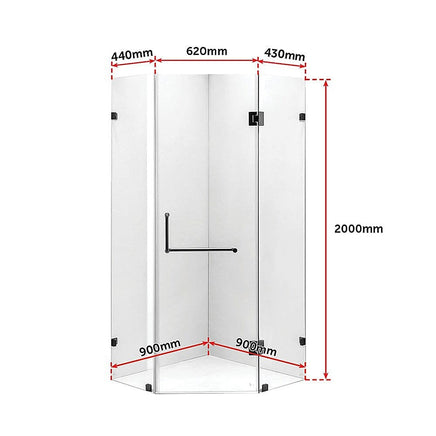 900 x 900mm Frameless 10mm Glass Shower Screen By Della Francesca Furniture Kings Warehouse 