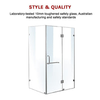 900 x 900mm Frameless 10mm Glass Shower Screen By Della Francesca Furniture Kings Warehouse 