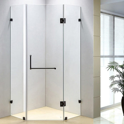 900 x 900mm Frameless 10mm Glass Shower Screen By Della Francesca Furniture Kings Warehouse 