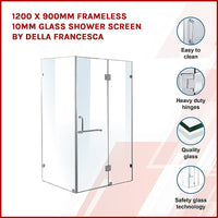 900 x 900mm Frameless 10mm Glass Shower Screen By Della Francesca Kings Warehouse 