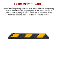 90cm Heavy Duty Rubber Curb Parking Guide Wheel Driveway Stopper Reflective Yellow Kings Warehouse 