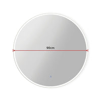 90cm LED Wall Mirror Bathroom Mirrors Light Decor Round Health & Beauty Kings Warehouse 