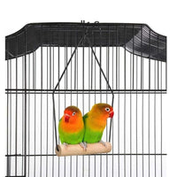 92cm Large Portable Wire Bird Cage Birdcage Parrot Cage Wooden Stand Pole Feeding Cup Black bird Kings Warehouse 