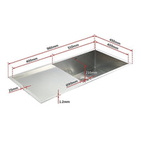 960x450mm Handmade Stainless Steel Undermount / Topmount Kitchen Sink with Waste Furniture Kings Warehouse 